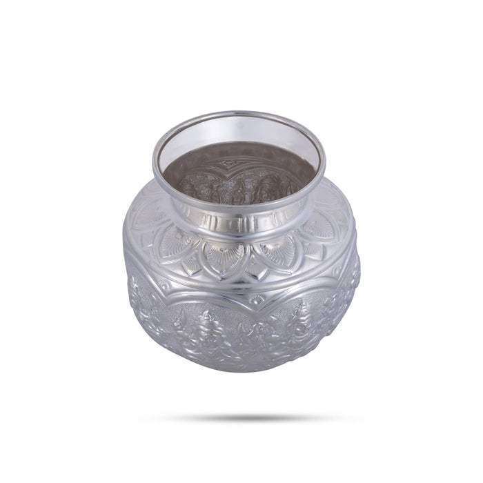 Astalakshmi Design Lota - 4.25 X 3 Inches | Silver Chombu/ Kalash/ Pooja Pot For Pooja And Temple Offerings - Kalash & Pooja Lota