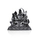 Shiv Family Murti With Base - 2.5 X 2.25 Inches | Silver Idol/ Antique Polish Shiva Family Statue For Pooja - German Silver Murties