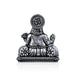 Kuber Statue Sitting On Sinhasan - 2 X 1.5 Inches | Silver Idol/ Antique Polish Kubera Statue For Wealth Pooja - German Silver Murties