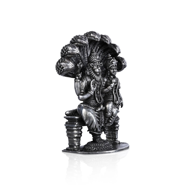 Lakshmi Narasimha Swamy Vigraham With Sheshnag- 2.5 X 2 Inches | Silver Idol/Antique Polish Laxmi Narasimha Idol - German Silver Murties