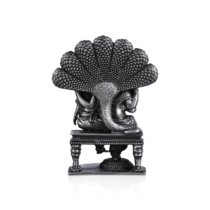 Lakshmi Narasimha Swamy Vigraham With Sheshnag- 2.5 X 2 Inches | Silver Idol/Antique Polish Laxmi Narasimha Idol - German Silver Murties