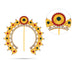 Gold Polish Hair Arch - 4 X 4.5 Inch | Multicolour Stone Jewellery/ Hair Accessory/ Artificial Jewelry For Deity - Head & Face Accessories