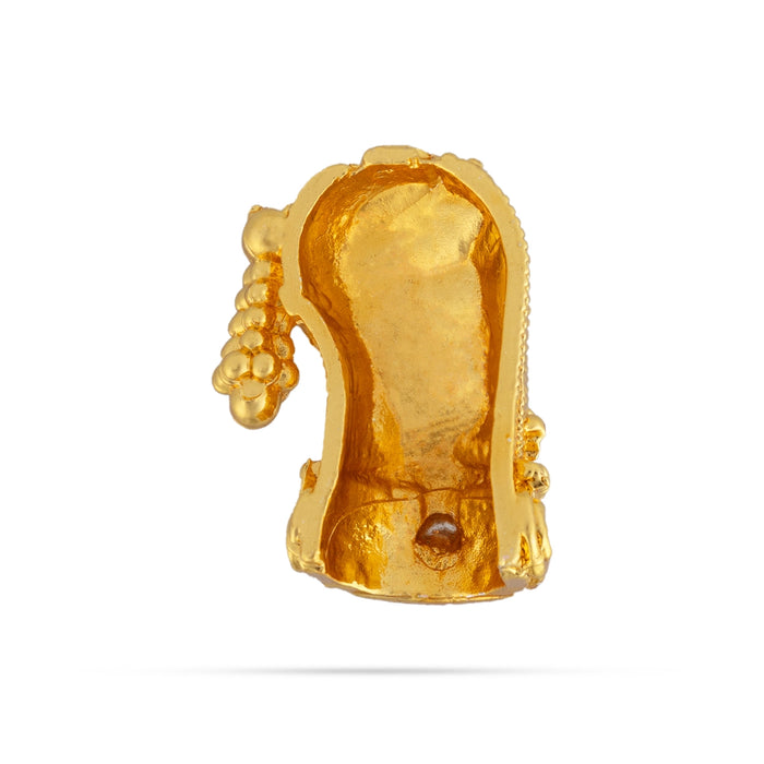 Sridevi Bhoodevi Half Crown Set - 3 x 2 Inches | Multicolour Stone Kireedam / Kiridam / Mukut For Deity Decor - Head & Face Accessories