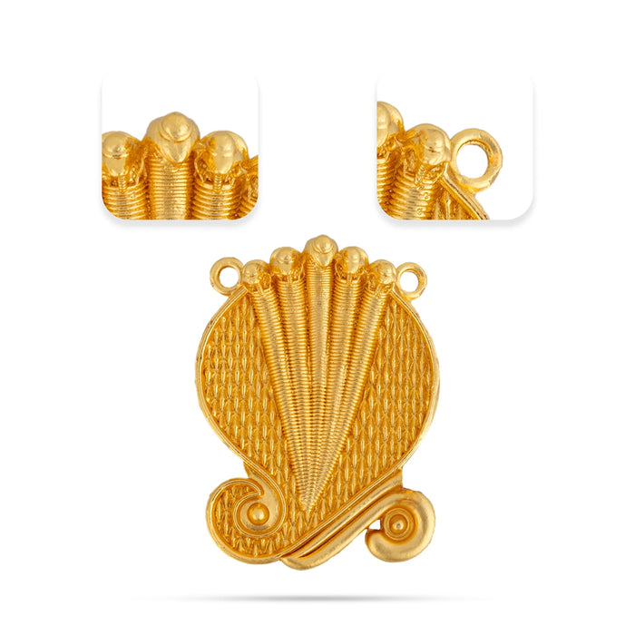 Nagabaranam Pendant - 1 x 0.75 Inches | Gold Polish Pendant / Dollar For Deity - Mala & Pendant