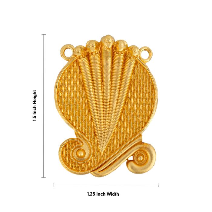 Nagabaranam Pendant - 1.5 x 1.25 Inches | Gold Polish Pendant / Dollar For Deity - Mala & Pendant
