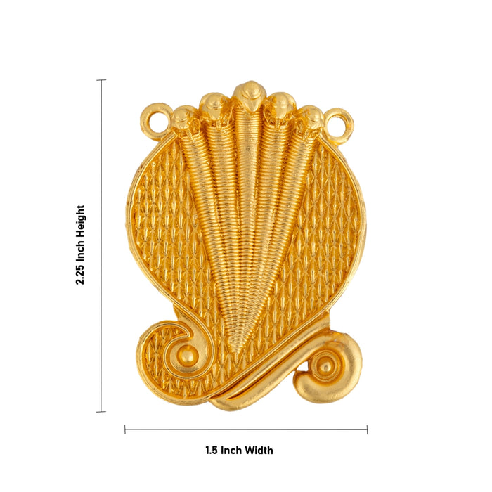 Nagabaranam Pendant - 2.25 x 1.5 Inches | Gold Polish Pendant / Dollar For Deity - Mala & Pendant