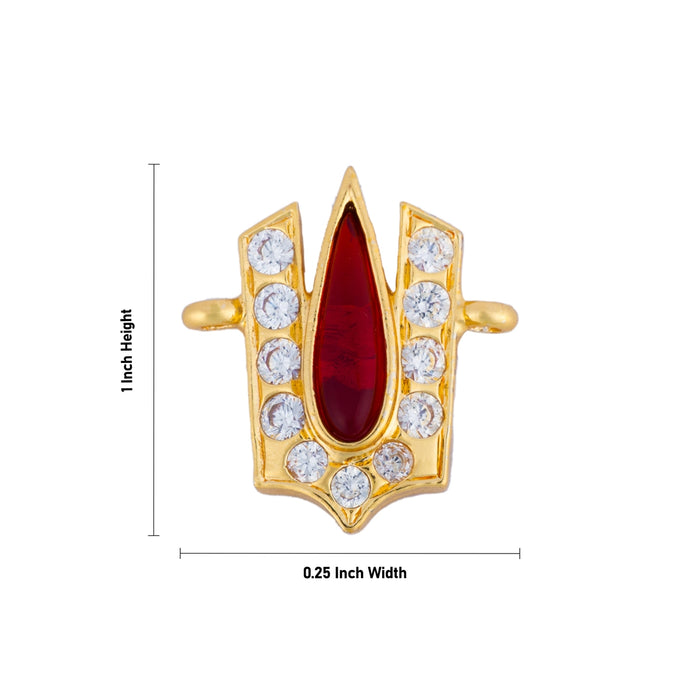Stone Vishnu Tilak - 1 x 0.25 Inches | Thenkalai Perumal Namam/ AD Stone Vishnu Namam For Deity Decor
