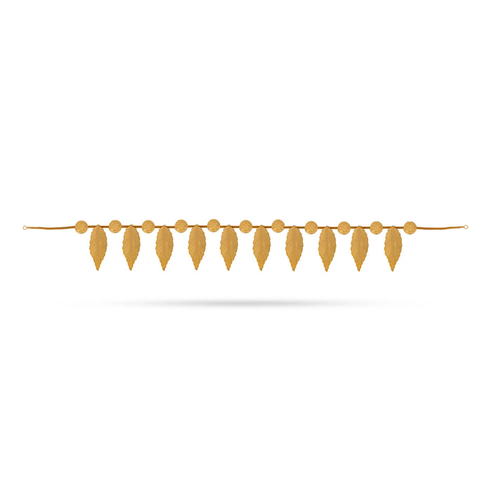 Mango Leaf Toran - 40 Inches | Gold Polish Thoranam with Lakshmi/ Bandanwar/ Ladi/ Thoran for Door Decor