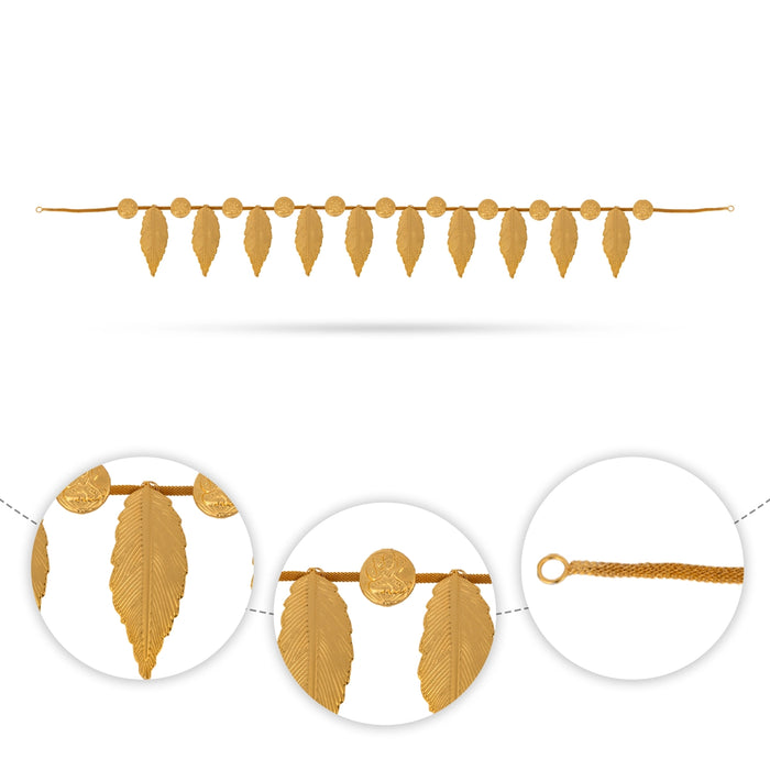 Mango Leaf Toran - 40 Inches | Gold Polish Thoranam with Lakshmi/ Bandanwar/ Ladi/ Thoran for Door Decor