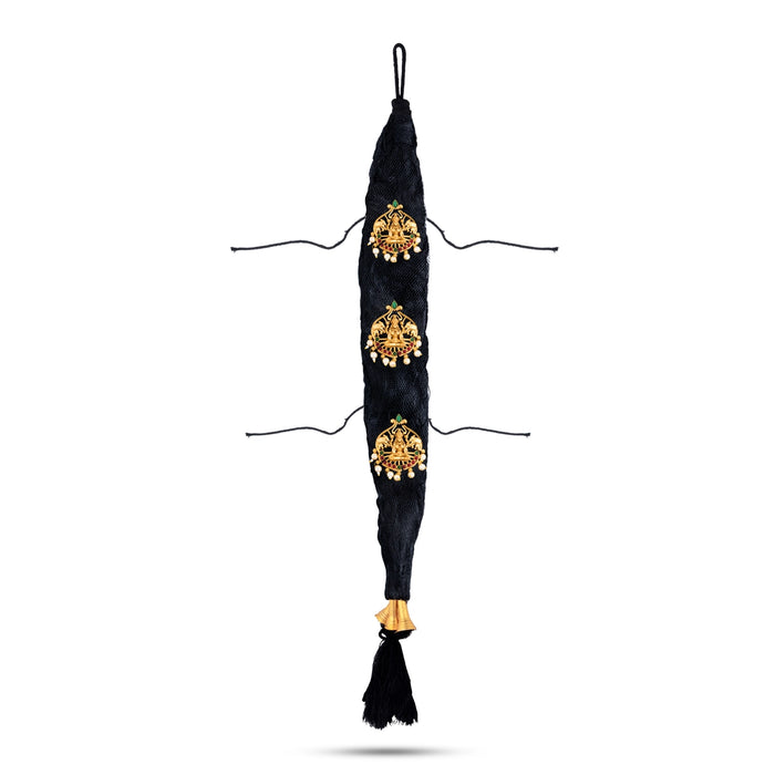 Amman Jadai With Lakshmi - 17 Inches | 3 Bit/ Goddess Jadai Alankaram/ Hair Ornament for Deity Decor