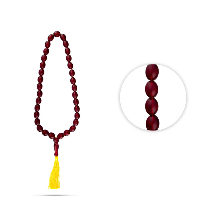 Amber Mala - 25 Inches | 33 Beads Amber Japa Mala/ Amber Stone Beads Mala for Men & Women - Mala & Pendant