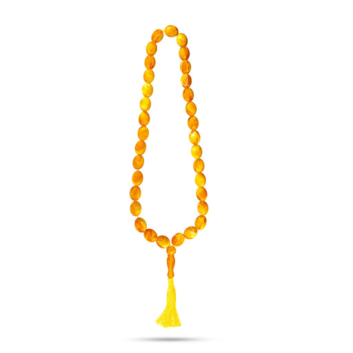 Amber Mala - 25 Inches | 33 Beads Amber Japa Mala/ Amber Stone Beads Mala for Men & Women - Mala & Pendant