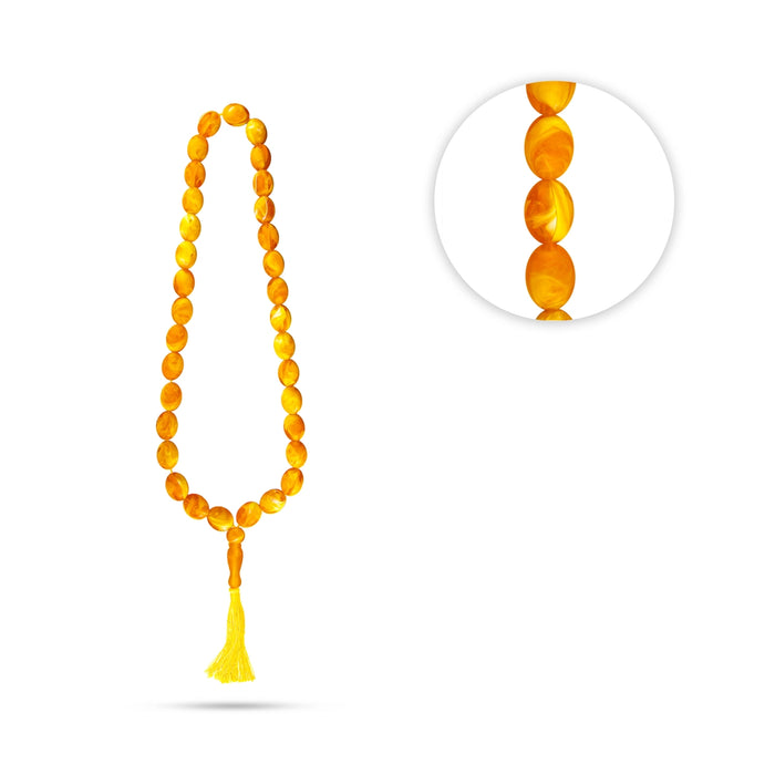 Amber Mala - 25 Inches | 33 Beads Amber Japa Mala/ Amber Stone Beads Mala for Men & Women - Mala & Pendant
