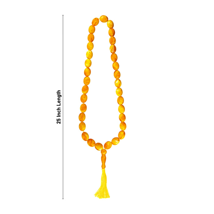 Amber Mala - 25 Inches | 33 Beads Amber Japa Mala/ Amber Stone Beads Mala for Men & Women - Mala & Pendant