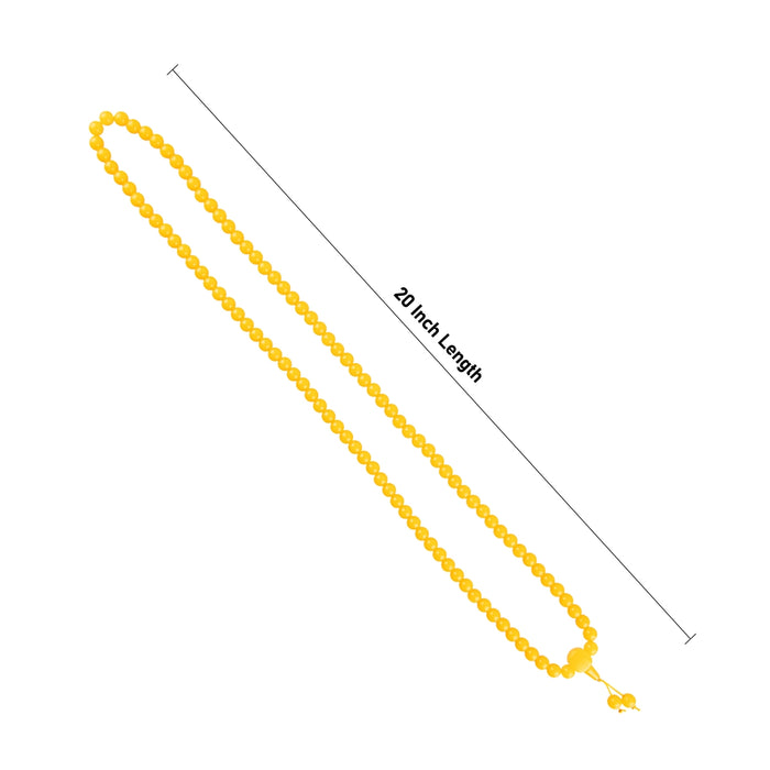 Amber Mala - 20 Inches | Amber Japa Mala/ Amber Stone Beads Mala for Men & Women - Mala & Pendant
