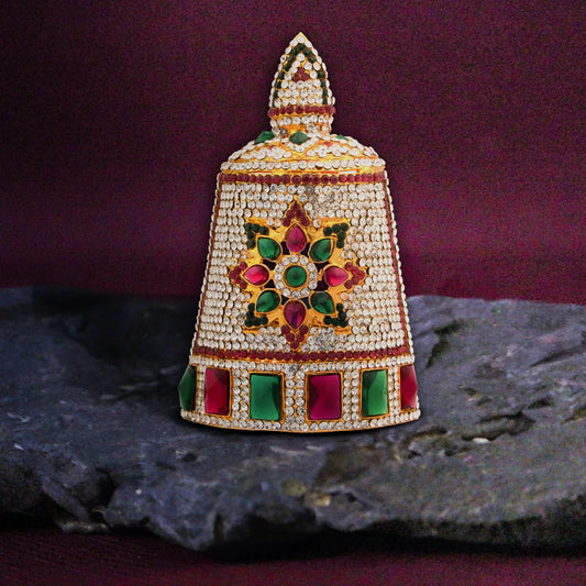 Half Crown - 5 Inch | Stone Mukut/ Kireetam/ Multicolour Stone Kiritam for Deity - Head & Face Accessories