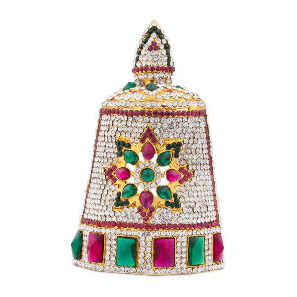 Half Crown - 5 Inch | Stone Mukut/ Kireetam/ Multicolour Stone Kiritam for Deity - Head & Face Accessories