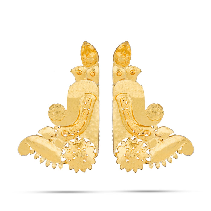 Karnapathakkam Set - 4 x 2.25 Inches | Stone Earings/ Multicolour Stone Earring Set for Deity - Head & Face Accessories