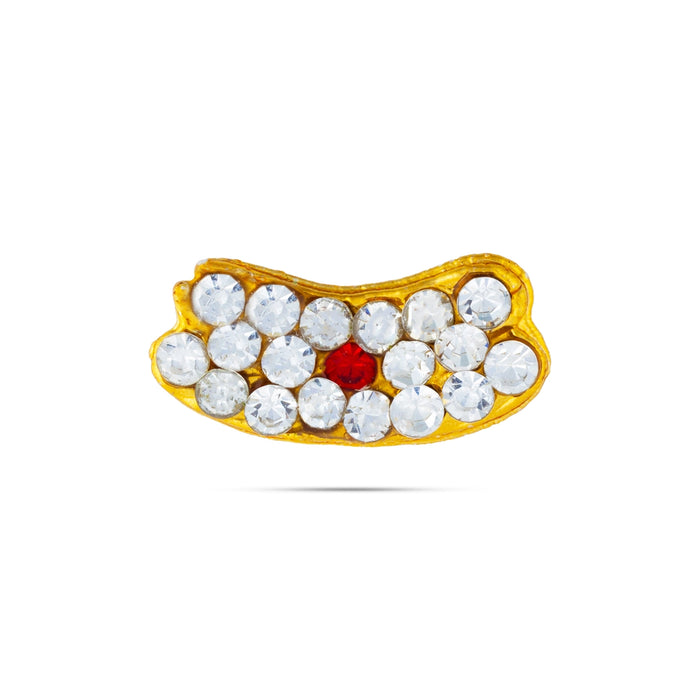 Shivan Vibhuti Pattai - 0.25 x 0.5 Inches | Tripundra Tilak/ Stone Vibuthi Pattai/ Stone Jewellery for Deity