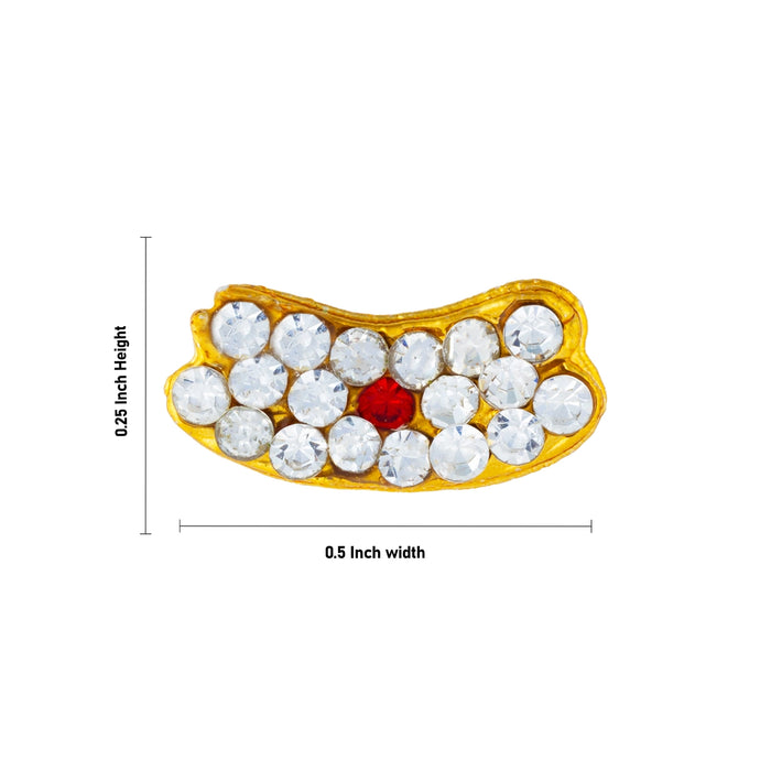Shivan Vibhuti Pattai - 0.25 x 0.5 Inches | Tripundra Tilak/ Stone Vibuthi Pattai/ Stone Jewellery for Deity