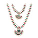 Stone Haram & Stone Necklace Set - 15 x 4 Inches | Multicolour Stone Jewelry/ Jewellery for Deity - Neck & Body Accessories