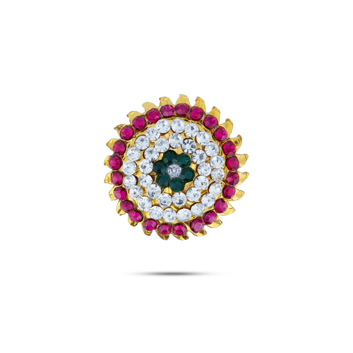 Stone Sun and Moon Billai | Multicolour Stone Jewellery/ Hair Accessories for Deity