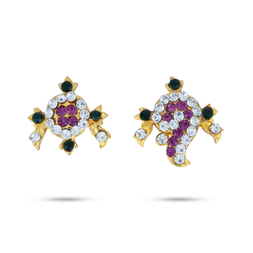 Stone Shank Chakra - 1 x 0.75 Inches | Venkateswara Shanku Chakram/ Multicolour Stone Jewellery for Deity - Deity Accessories