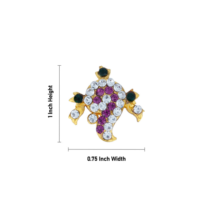 Stone Shank Chakra - 1 x 0.75 Inches | Venkateswara Shanku Chakram/ Multicolour Stone Jewellery for Deity - Deity Accessories