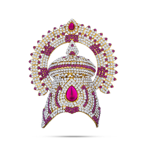 Stone Half Kireedam With Arch - 5 x 4 Inches | Half Kiridam With Arch/ Half Crown/ Stone Mukut for Deity - Head & Face Accessories