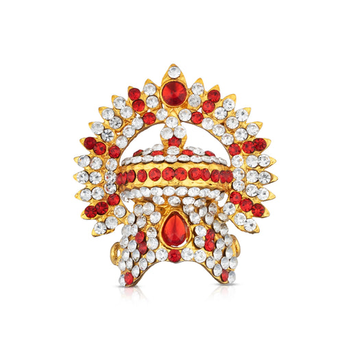 Half Stone Kireedam With Arch - 2 x 1.75 Inches | Half Crown/ Stone Kiridam/ Half Mukut for Deity - Head & Face Accessories