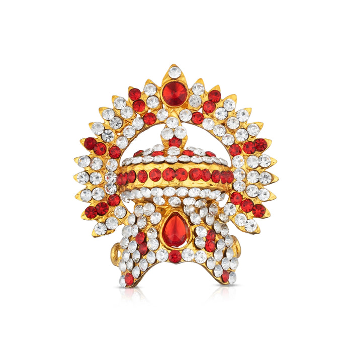 Half Stone Kireedam With Arch - 2 x 1.75 Inches | Half Crown/ Stone Kiridam/ Half Mukut for Deity - Head & Face Accessories