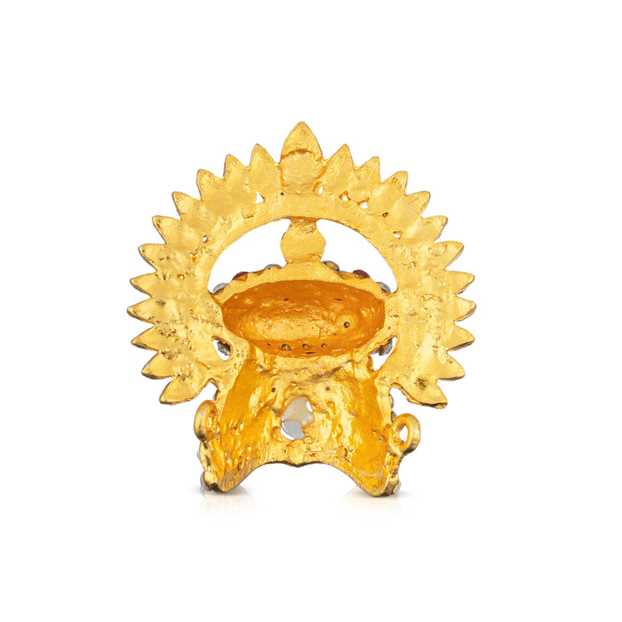 Half Stone Kireedam With Arch - 2 x 1.75 Inches | Half Crown/ Stone Kiridam/ Half Mukut for Deity - Head & Face Accessories