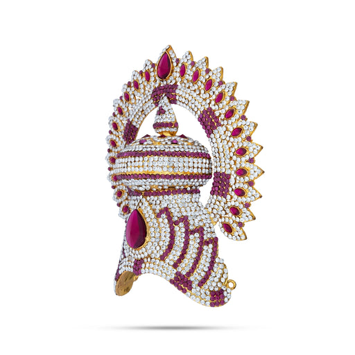 Half Crown With Arch - 6.5 x 5.5 Inches | Stone Kireedam/ Stone Mukut/ Half Kiridam for Deity - Head & Face Accessories