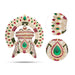 Half Crown With Arch - 8 x 7 Inches | Multicolour Stone Kireedam/ Kiridam for Deity Decor/ 415 Gms Approx - Head & Face Accessories