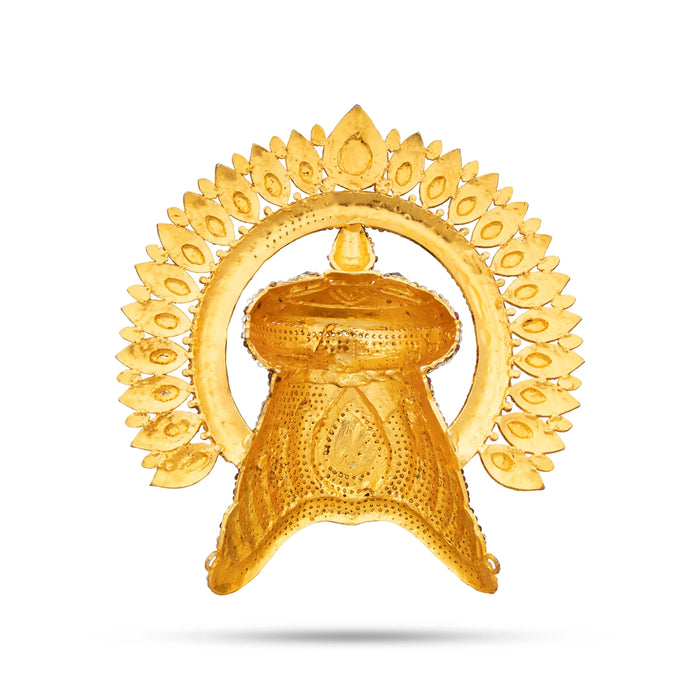 Half Crown With Arch - 8 x 7 Inches | Multicolour Stone Kireedam/ Kiridam for Deity Decor/ 415 Gms Approx - Head & Face Accessories