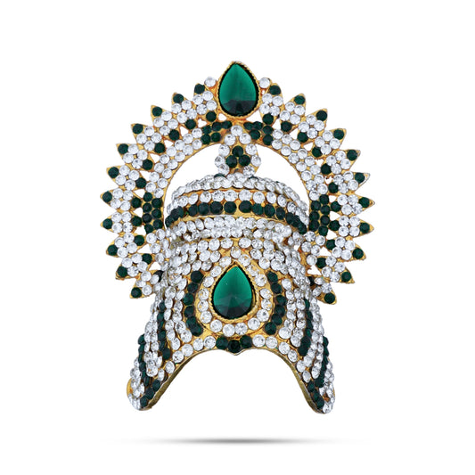 Half Crown With Arch - 3.5 x 2.5 Inches | Stone Kireedam/ Stone Mukut/ Half Kiridam for Deity - Head & Face Accessories