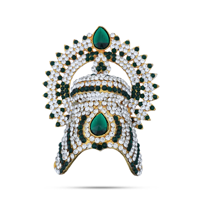 Half Crown With Arch - 3.5 x 2.5 Inches | Stone Kireedam/ Stone Mukut/ Half Kiridam for Deity - Head & Face Accessories