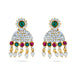 Karnapathakkam Set - 2 Inches | Stone Earings/ Multicolour Stone Ear Set for Deity - Head & Face Accessories