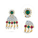 Karnapathakkam Set - 2 Inches | Stone Earings/ Multicolour Stone Ear Set for Deity - Head & Face Accessories