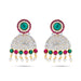Karnapathakkam Set - 2.5 Inches | Stone Earings/ Multicolour Stone Ear Set for Deity - Head & Face Accessories