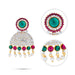 Karnapathakkam Set - 2.5 Inches | Stone Earings/ Multicolour Stone Ear Set for Deity - Head & Face Accessories