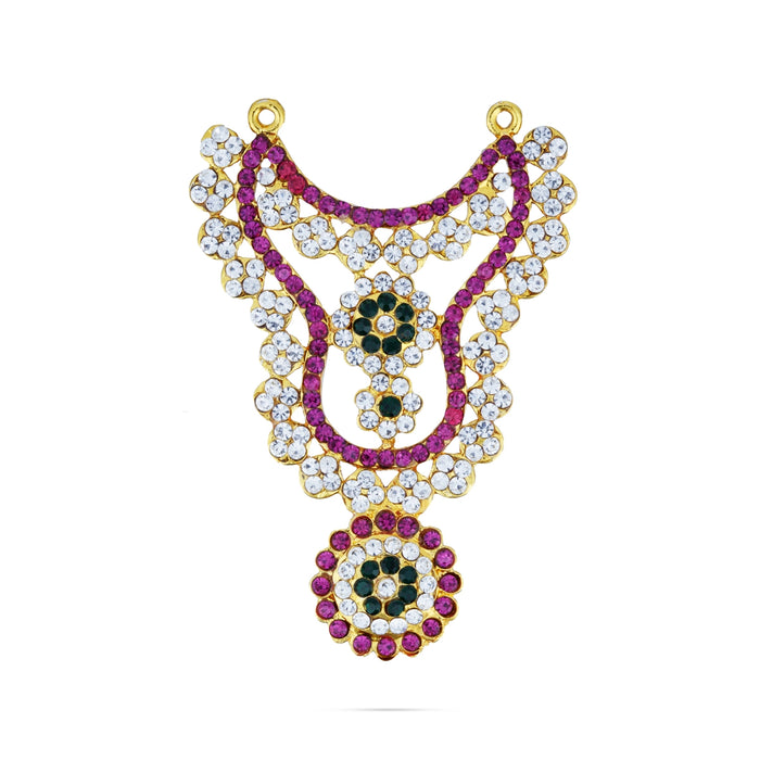 Stone Haram - 3 Inches | Multicolour Stone Jewellery/ Kabai Necklace for Deity - Neck & Body Accessories