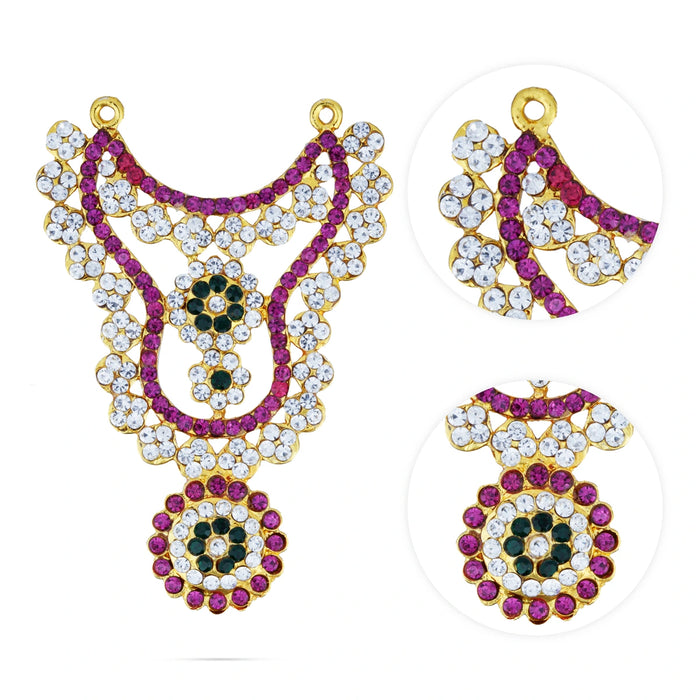 Stone Haram - 3 Inches | Multicolour Stone Jewellery/ Kabai Necklace for Deity - Neck & Body Accessories