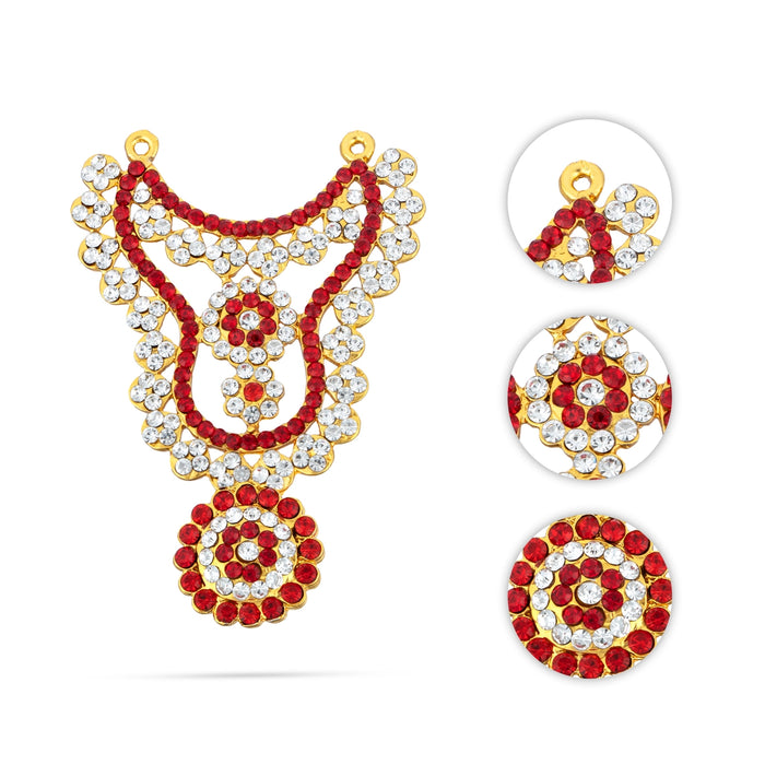 Stone Haram - 3 Inches | Multicolour Stone Jewellery/ Kabai Necklace for Deity - Neck & Body Accessories