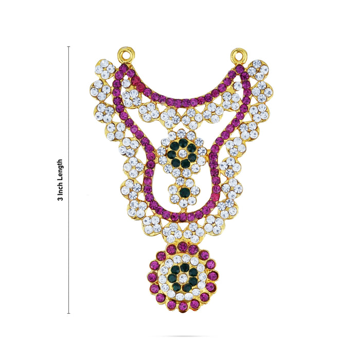 Stone Haram - 3 Inches | Multicolour Stone Jewellery/ Kabai Necklace for Deity - Neck & Body Accessories