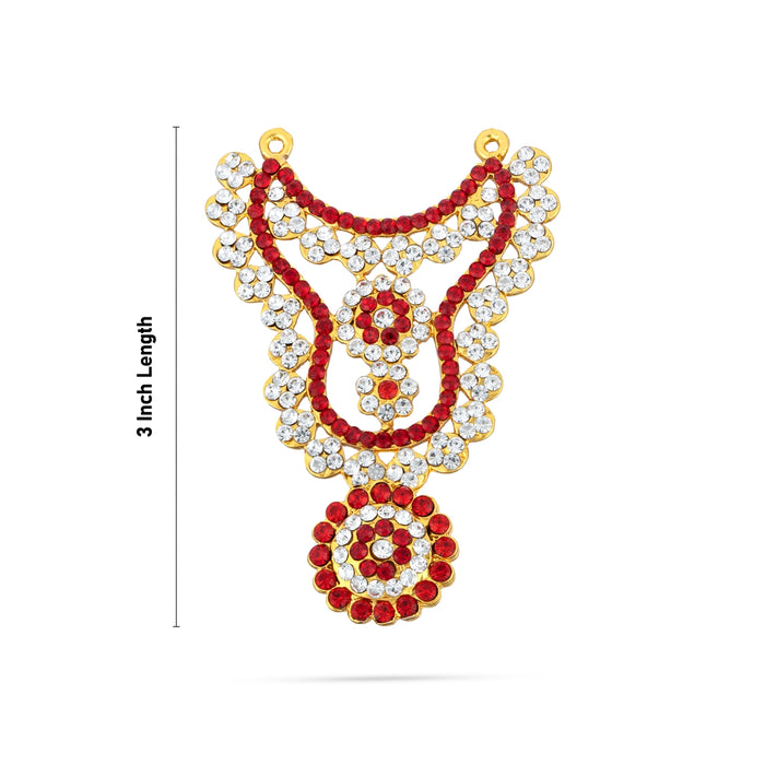 Stone Haram - 3 Inches | Multicolour Stone Jewellery/ Kabai Necklace for Deity - Neck & Body Accessories
