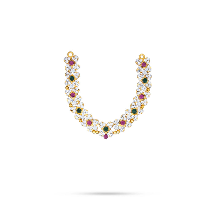 Two Step Stone Haram - 5 Inches | Multicolour Stone Jewellery/ Stone Necklace for Deity - Neck & Body Accessories