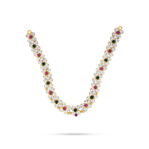 Two Step Stone Haram - 5 Inches | Multicolour Stone Jewellery/ Stone Necklace for Deity - Neck & Body Accessories