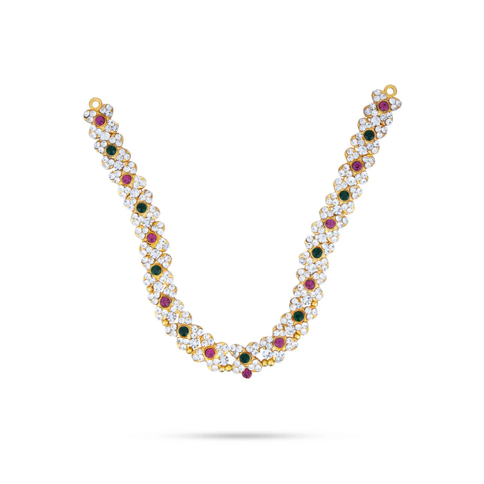 Two Step Stone Haram - 5 Inches | Multicolour Stone Jewellery/ Stone Necklace for Deity - Neck & Body Accessories