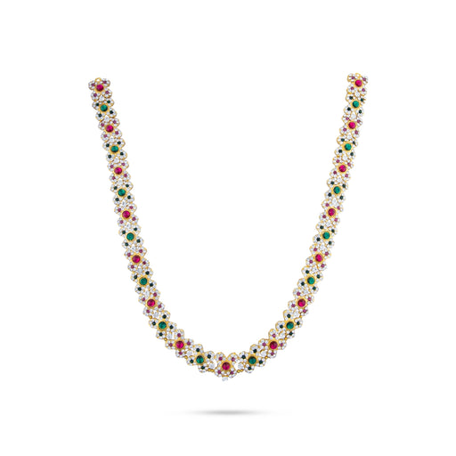 Three Step Stone Haram - 11 Inches | Multicolour Stone Jewellery/ 3 Step Stone Necklace for Deity - Neck & Body Accessories